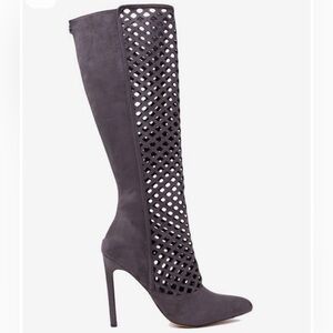 Elegant Gray Knee-High Women's Boots